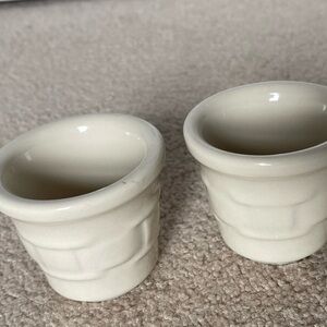 Set of 2 Longaberger Pottery Creme Votive Holders - Never Used